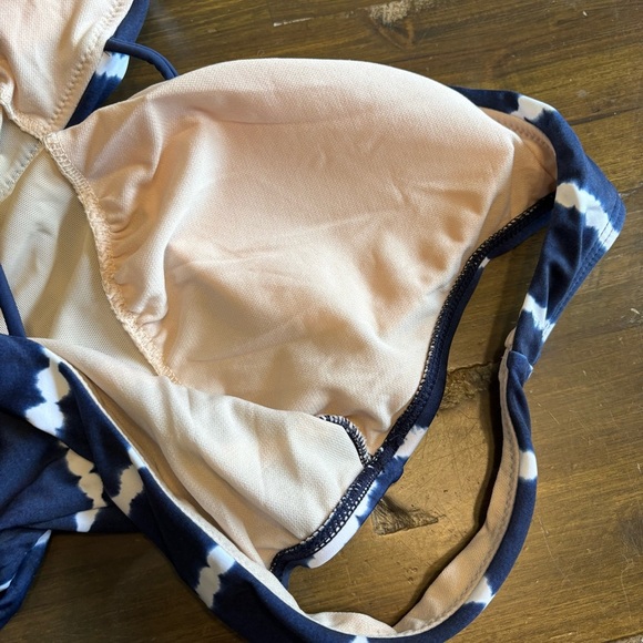 Plus Size Tie Dye Side Tie One Piece Deep V Ruching Flattering 1X Stripe - Picture 5 of 6